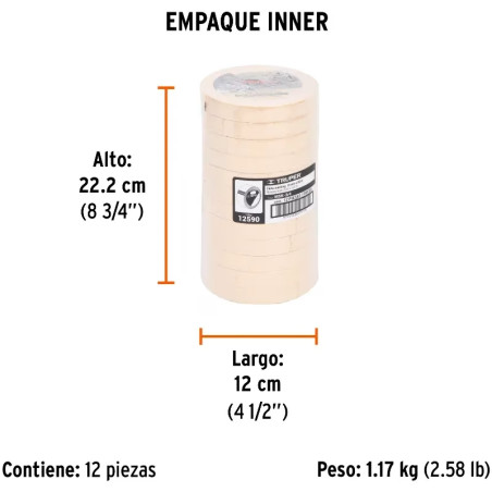 Cintas Masking Tape 18mm x50m Alta Resistencia Truper 12590