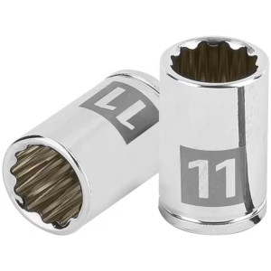 Dados 11mm E1/4 Poligonales CrVanadio, Truper 100984