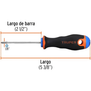 Desarmador Estrella Bhex 1/8" x2-1/2" ComfortGrip Truper 18547