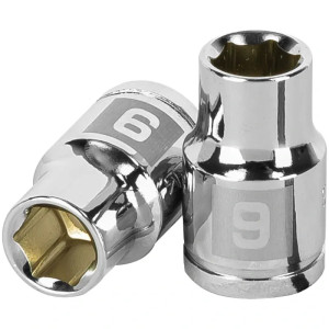Dados 9mm E3/8 Hexagonales CrVanadio, Truper 13673