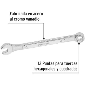 Llave Boca Mixta 6mm Combinada CrVanadio Pretul 21900