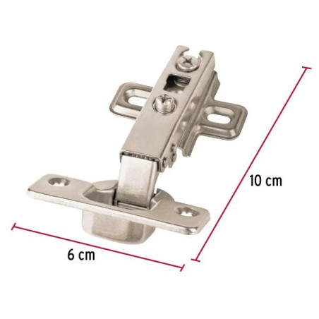 Bisagras Bidimensionales 110 Cobertura Completa 6x10cm 35mm 1Par Hermex 43157
