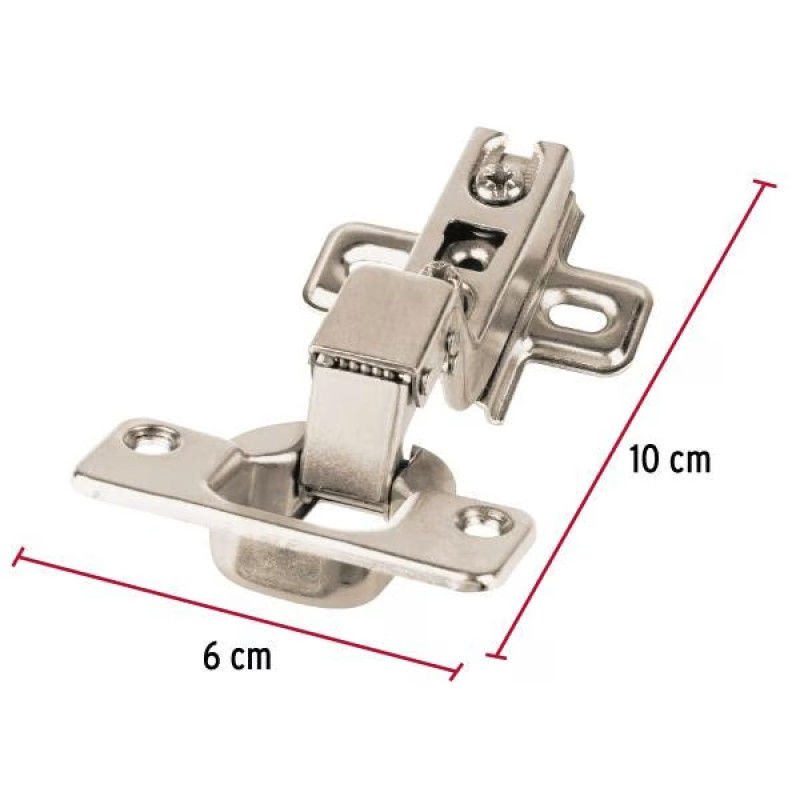 Bisagras Bidimensionales 110 Cobertura Interna 6x10cm 35mm 1Par Hermex 43159