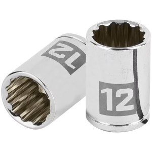 Dados 12mm E1/4 Poligonales CrVanadio, Truper 100986