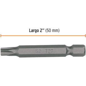 Puntas Torx con seguro T27 x50mm, estuches con 5 piezas, Truper 12459