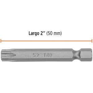 Puntas Torx con seguro T40 x50mm, estuches con 5 piezas, Truper 12485