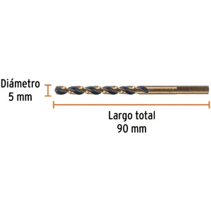 Brocas Metal HSS 5mm xL86mm Truper 14147