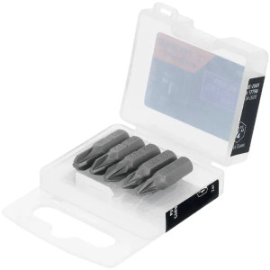 Juego de Puntas 5Piezas Pozidriv PZ0 PZ1 PZ2 PZ3 Largo1" para Desarmador Electrico o Manual, PZ-15 17798 Truper