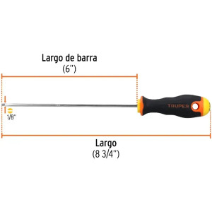 Desarmador Cabinet BHex 1/8" x6" ComfortGrip Truper 14025