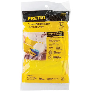 Guantes de Latex Talla M Afelpado para limpieza Pretul 23260