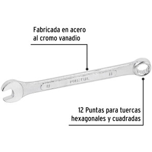 Llave Boca Mixta 8mm Combinada CrVanadio Pretul 21902
