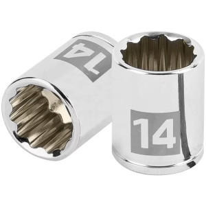 Dados 14mm E1/4 Poligonales CrVanadio, Truper 100953