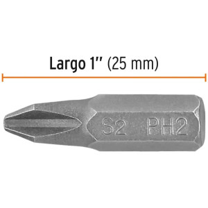 Puntas Phillips PH2 x 1" 5pzas Cruz para Desarmador Electrico o Manual, PUDE-1102 12141 Truper