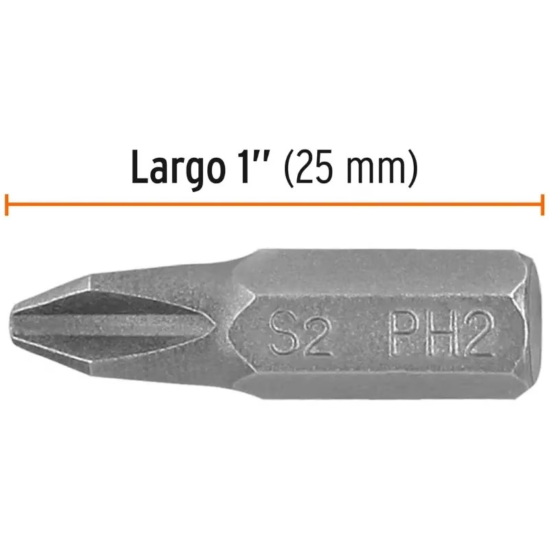 Puntas Phillips PH2 x 1" 5pzas Cruz para Desarmador Electrico o Manual, PUDE-1102 12141 Truper