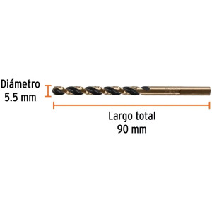 Brocas Metal HSS 5.5mm xL93mm Truper 14148