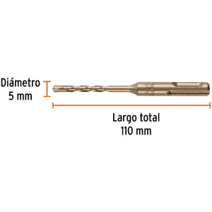 Brocas SDS Plus 5mm x110mm Concreto Truper 101106
