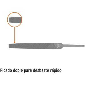 Limas Plana Bastardas 4", Ancho 1/2" Espesor 1/8", Sin Mango, para acabados de metales, LPB-4 15138 Truper
