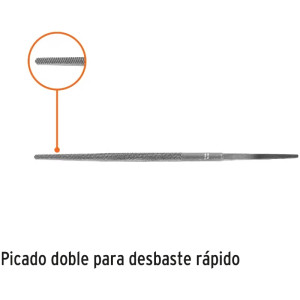Limas Redonda Bastardas 4", Espesor 3/16", Sin Mango, para orificios o curvas, LRB-4 15185 Truper