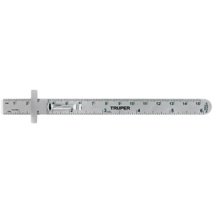 Regla de Acero Inoxidable 6" x0.5mm ClipAjustable, Truper 101810