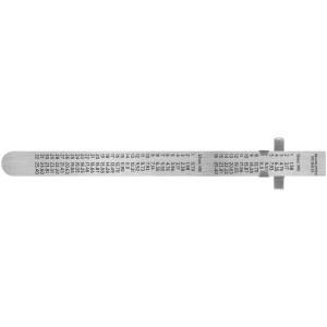 Regla de Acero Inoxidable 6" x0.5mm ClipAjustable, Truper 101810