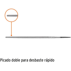 Limas Redonda Bastardas 6", Espesor 1/4", Sin Mango, para orificios o curvas, LRB-6 15187 Truper