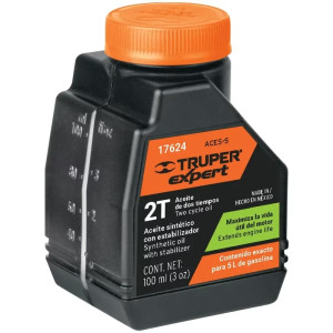 Aceite Sintético 100ml (3oz) para Motor 2 Tiempos Motos Desbrozadoras Motosierras Fumigadores, Truper 17624