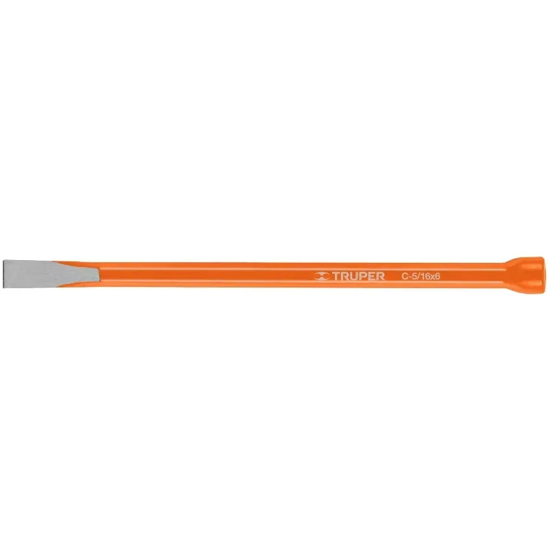Cincel Plano 6" Cuña 5/16", Acero al cromo Vanadio, Cabeza grande, C-5/16X6 12103 Truper
