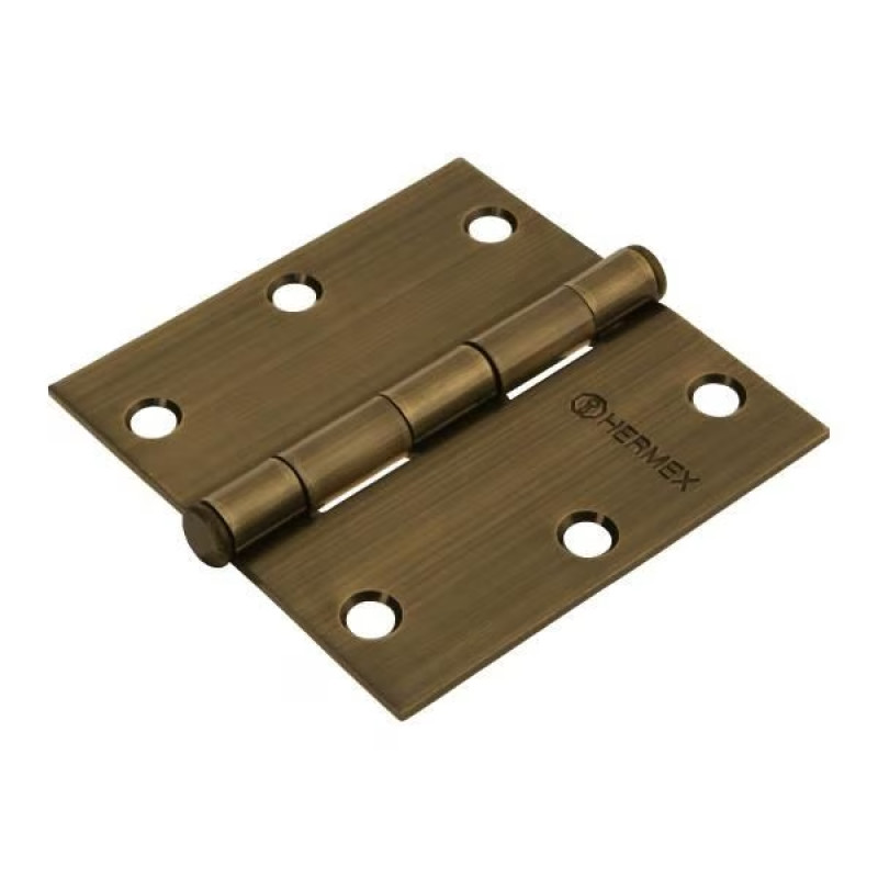 Bisagras cuadrada 3-1/2" Acero Antiguo x10u Capuchina CPlana 2.2mm Hermex 43252