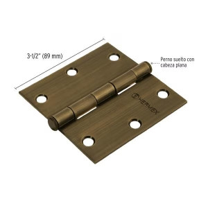 Bisagras cuadrada 3-1/2" Acero Antiguo x10u Capuchina CPlana 2.2mm Hermex 43252