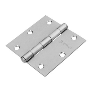 Bisagras cuadrada 3-1/2" Acero Cromo Mate x10u Capuchina CPlana 2.2mm Hermex 43262