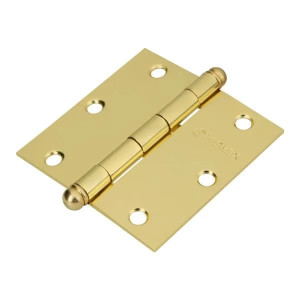 Bisagras cuadrada 3-1/2" Acero Dorado x10u Capuchina CRedondo 2.2mm Hermex 43233