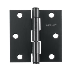 Bisagras cuadrada 3-1/2" Acero Negro Mate Capuchina CPlana 2mm Hermex 46708