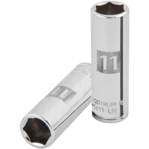 Dados 11mm E1/4 Tubulares Hexagonales CrVanadio, Truper 13205