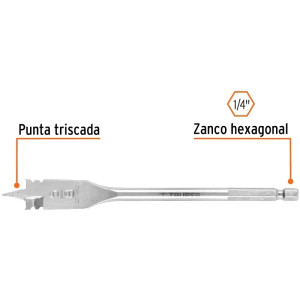 Broca Mecha Plana 5/8" x15cm Z1/4 Truper 11375