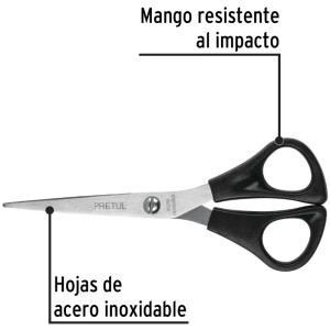 Tijera para casa y Oficina 6", en acero Inoxidable, TINOX-6R 23187 Pretul