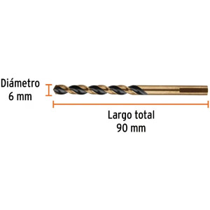 Brocas Metal HSS 6mm xL93mm Truper 14150