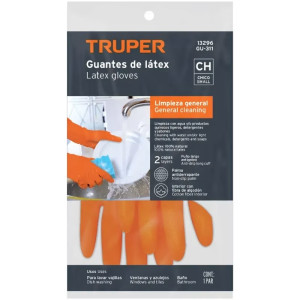 Guantes de Latex Talla CH Afelpado para Limpieza Truper 13296
