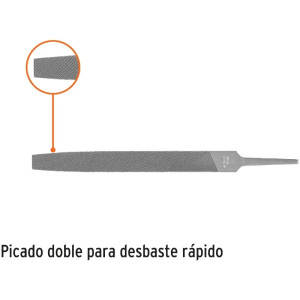 Limas Plana Bastardas 6", Ancho 5/8" Espesor 3/16", Sin Mango, para acabados de metales, LPB-6 15140 Truper
