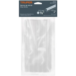 Barra de Silicona 1/2" x 10cm, Blister x 12pzas, Truper 17538