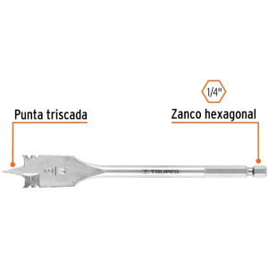 Broca Mecha Plana 3/4" x15cm Z1/4 Truper 11378