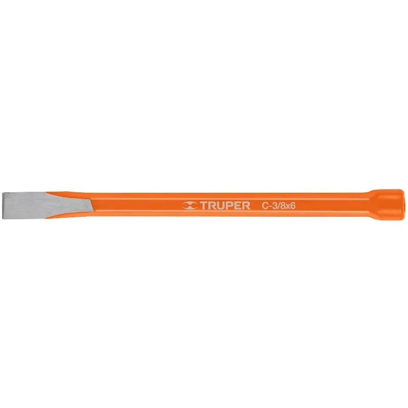 Cincel Plano 6" Cuña 3/8", Acero al cromo Vanadio, Cabeza grande, C-3/8X6 12106 Truper