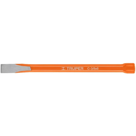 Cincel Plano 6" Cuña 3/8", Acero al cromo Vanadio, Cabeza grande, C-3/8X6 12106 Truper