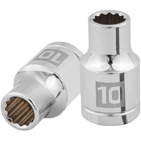Dados 10mm E1/2 Poligonales CrVanadio, Truper 13524