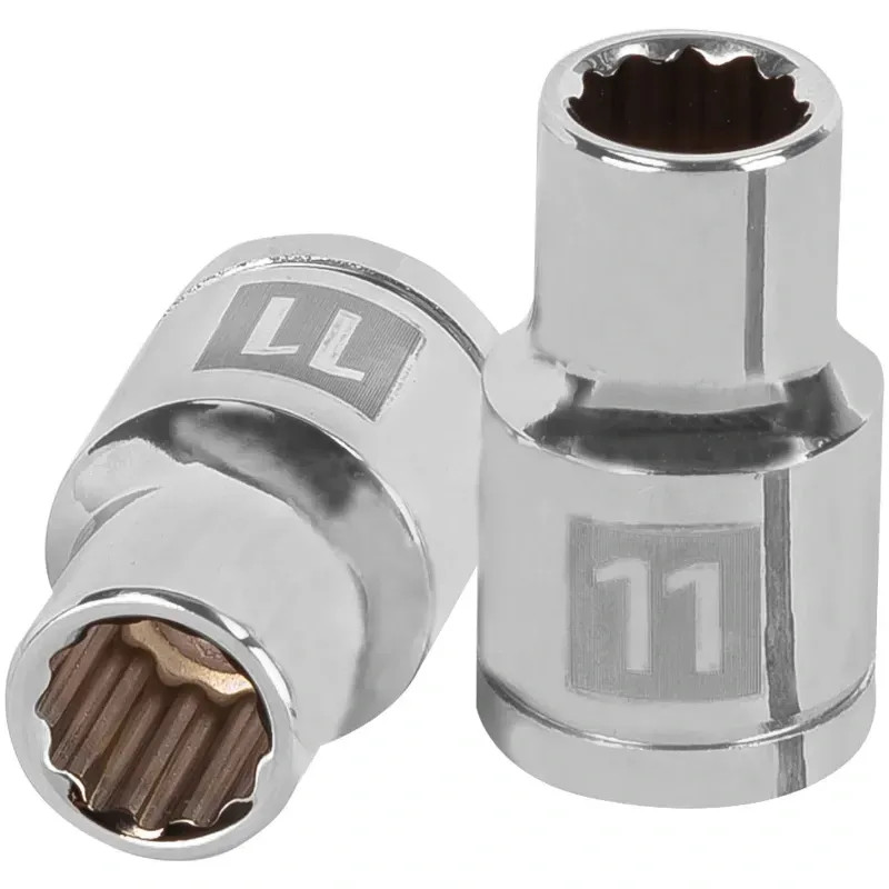Dados 11mm E1/2 Poligonales CrVanadio, Truper 13525