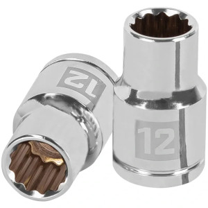 Dados 12mm E1/2 Poligonales CrVanadio, Truper 13526