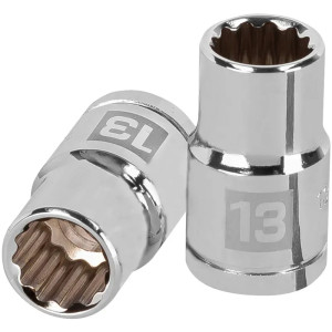 Dados 13mm E1/2 Poligonales CrVanadio, Truper 13527