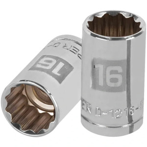 Dados 16mm E1/2 Poligonales CrVanadio, Truper 13530