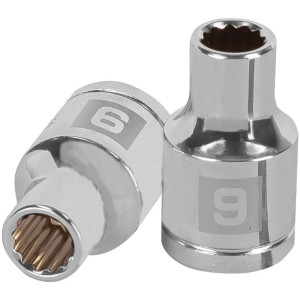 Dados 9mm E1/2 Poligonales CrVanadio, Truper 13523