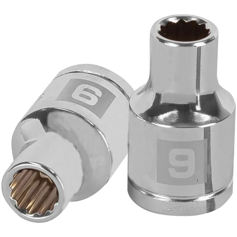 Dados 9mm E1/2 Poligonales CrVanadio, Truper 13523