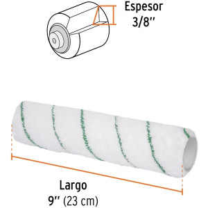 Repuesto para Rodillo 9" 13894 ROPI-910M MicroFibra, Truper 13921